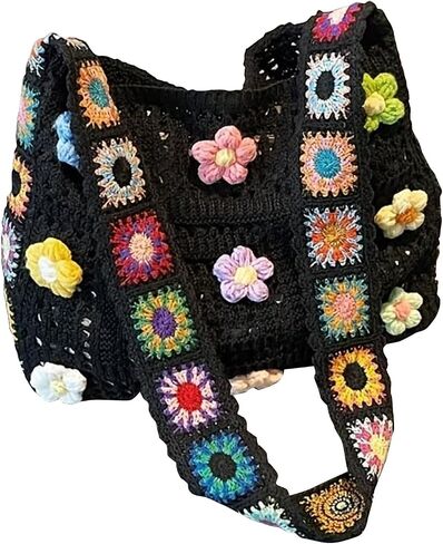 Crochet Tote Bag, Knit Shoulder Purse for Beach Travel and Daily Use in Kuwait