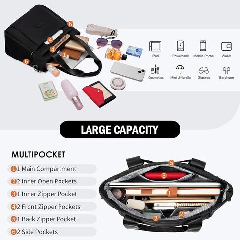Tote Bag for Women Multi Pockets Crossbody Bag Casual Top Handle Ladies Handbag with Zipper Shoping Travel Work in Saudi Arabia