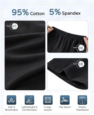 DIPUG Girls Biker Shorts 3 Pack Cotton Bike Shorts for Under Dress Dance in Saudi Arabia