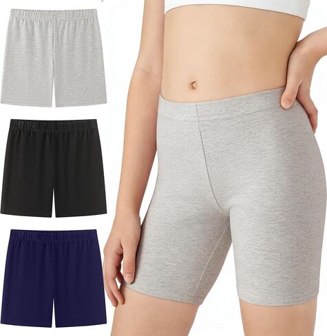 DIPUG Girls Biker Shorts 3 Pack Cotton Bike Shorts for Under Dress Dance in Saudi Arabia