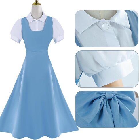 Yejue Women Cosplay Dress Blue Suspender Skirt with Shirt Set for Casual Role Play School Party in Saudi Arabia