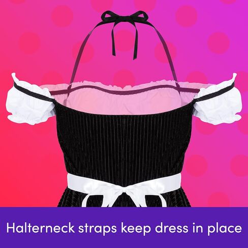 Lovehoney French Maid Costume | Adult Maid Outfit with Apron | Plus Size Black Dress | Lingerie for Women | Size 4-18 in Saudi Arabia