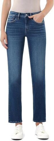 Lovervet by VERVET Women's Comfort Mid Rise Ankle Slim Straight Jeans in Saudi Arabia