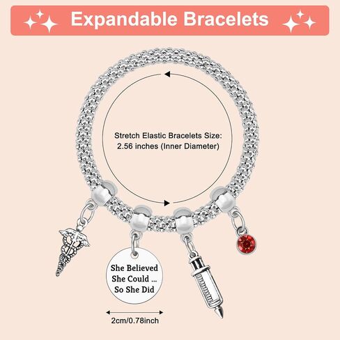 Phlebotomist Bracelet for Woman Phlebotomy Technician Graduation Gift Inspirational Gifts for Her Phlebotomist Graduation Bracelet for Phlebotomy Nurse Doctor Christmas Appreciation Stretch Jewelry in Saudi Arabia