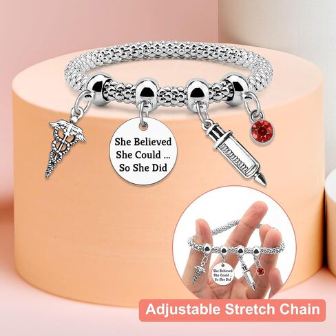 Phlebotomist Bracelet for Woman Phlebotomy Technician Graduation Gift Inspirational Gifts for Her Phlebotomist Graduation Bracelet for Phlebotomy Nurse Doctor Christmas Appreciation Stretch Jewelry in Saudi Arabia