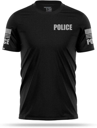 13FA Police Men’s Performance Duty Shirt, Lightweight Breathable Stretch Uniform, Moisture-Wicking, Durable Fit Black/Grey in Saudi Arabia