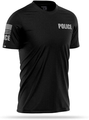 13FA Police Men’s Performance Duty Shirt, Lightweight Breathable Stretch Uniform, Moisture-Wicking, Durable Fit Black/Grey in Saudi Arabia