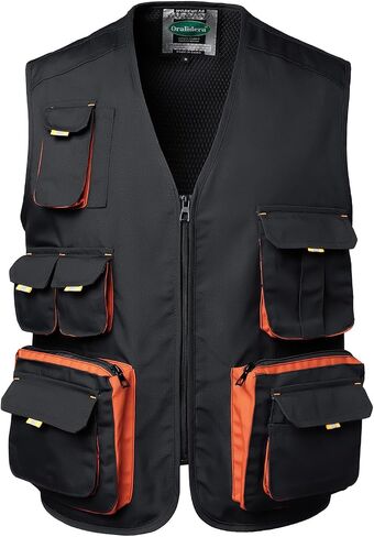 Mens Carpenter Work Vest Electric Tool Vest Workshop Multi Pocket Utility Vest in Kuwait