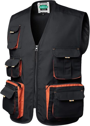 Mens Carpenter Work Vest Electric Tool Vest Workshop Multi Pocket Utility Vest in Kuwait