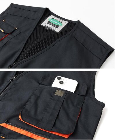 Mens Carpenter Work Vest Electric Tool Vest Workshop Multi Pocket Utility Vest in Kuwait
