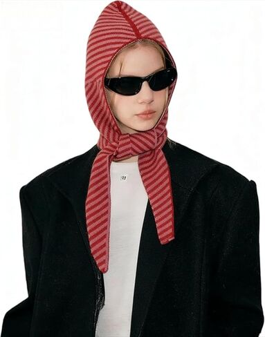 Knit Triangle Scarf for Women | Soft Knitted Head Scarf & Neck Warmer, Downtown Girl Aesthetic Fisherman Style Accessory in Saudi Arabia