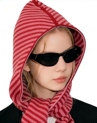Knit Triangle Scarf for Women | Soft Knitted Head Scarf & Neck Warmer, Downtown Girl Aesthetic Fisherman Style Accessory in Saudi Arabia