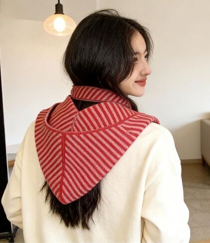 Knit Triangle Scarf for Women | Soft Knitted Head Scarf & Neck Warmer, Downtown Girl Aesthetic Fisherman Style Accessory in Saudi Arabia