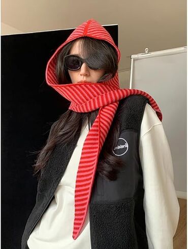 Knit Triangle Scarf for Women | Soft Knitted Head Scarf & Neck Warmer, Downtown Girl Aesthetic Fisherman Style Accessory in Saudi Arabia