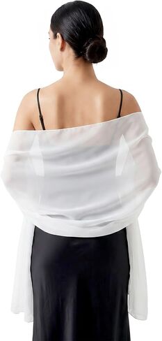 Ishua Chiffon Shawl Wraps for Women Soft Shawls and Wraps for Evening Dresses Formal Wedding Bridal Scarves in Saudi Arabia