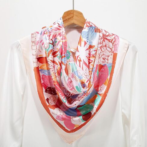 Silk Scarf for Women Neckerchief, Fashional Hair Scarf Wrap Bandanas Head Scarf Purse Handbags Scarves,2 Pieces in Kuwait