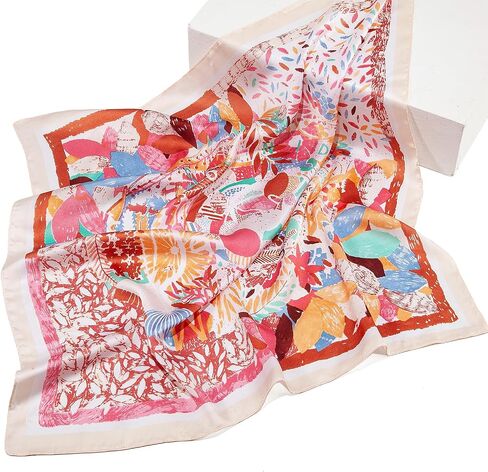 Silk Scarf for Women Neckerchief, Fashional Hair Scarf Wrap Bandanas Head Scarf Purse Handbags Scarves,2 Pieces in Kuwait