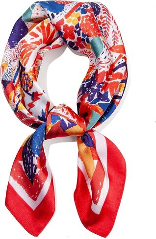 Silk Scarf for Women Neckerchief, Fashional Hair Scarf Wrap Bandanas Head Scarf Purse Handbags Scarves,2 Pieces in Kuwait
