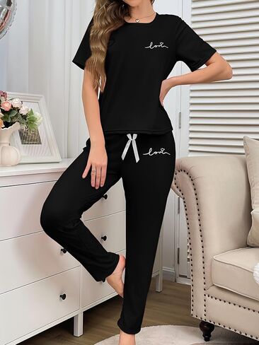 Women’s Pajamas Set Long Sleeve Button Down Pjs Sets 2 Piece Loungewear Cartoon Sleepwear Soft Sleepwear for Home in Kuwait