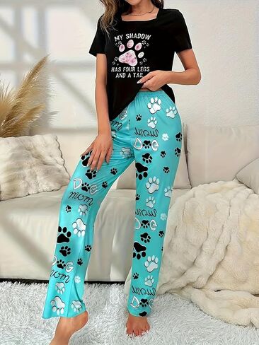 Women’s Pajamas Set Long Sleeve Button Down Pjs Sets 2 Piece Loungewear Cartoon Sleepwear Soft Sleepwear for Home in Kuwait