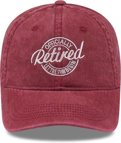 Funny Retired Baseball Cap, Adjustable Vintage Embroidered Cotton Hat for Men Women, Classic Humor Dad Hat Gift in Saudi Arabia