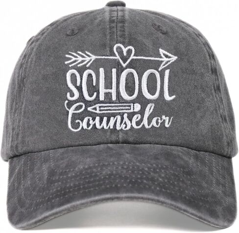 InnoBeta School Counselor Appreciation Gifts, Hat for Women Men for Christmas, Birthday, Adjustable Embroidered Baseball Cap(Grey) in Kuwait