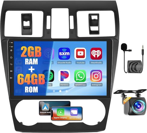 2+64G Android 13 CarPlay Car Stereo Radio for Subaru Forester Impreza WRX STI 2013-2015, 9'' HD Touch Screen Compatible with Android Auto, AHD Backup Camera, Mirror Link, GPS, WiFi, FM RDS in Saudi Arabia
