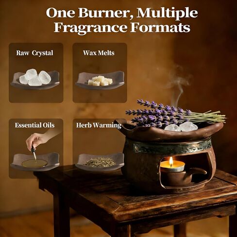 THOUSAND SUNNY Incense Burner Kit, Ceramic Herb Burner Aromatherapy Oil Diffuser Vintage Essential Oil Warmer for Meditation Yoga and Home Décor in Saudi Arabia