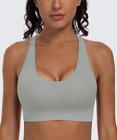 Criss Cross Strappy Sports Bras for Women Padded Medium Support Yoga Workout Gym Tops in Saudi Arabia