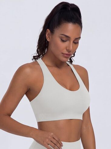 Criss Cross Strappy Sports Bras for Women Padded Medium Support Yoga Workout Gym Tops in Saudi Arabia