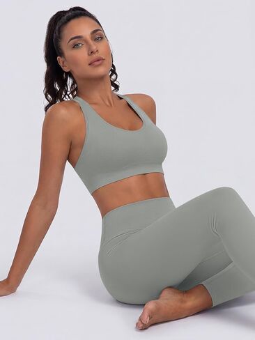 Criss Cross Strappy Sports Bras for Women Padded Medium Support Yoga Workout Gym Tops in Saudi Arabia