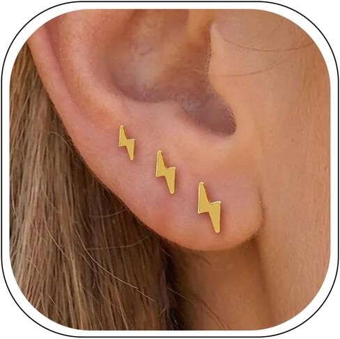 3Pairs 20G Flat Back Earrings for Women Hypoallergenic, 14K Gold Plated Small Flat Back Stud Earrings Cartilage Helix Gold Jewelry in Kuwait