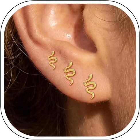 3Pairs 20G Flat Back Earrings for Women Hypoallergenic, 14K Gold Plated Small Flat Back Stud Earrings Cartilage Helix Gold Jewelry in Kuwait