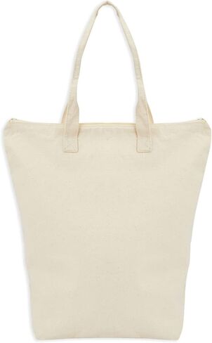 Sparkle and Bash Canvas Tote Bag - 14.5 x 15 x 6 In, Beige - Teacher Appreciation Tote Bag Teaching Is a Work of Heart Design for Teacher Supplies in Kuwait