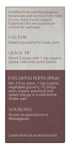 Aura Cacia, Organic Patchouli Essential Oil, 0.25 Fl Oz in Kuwait