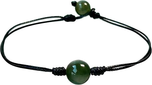 Minimalist Black Cord Bracelet with Natural Jade Beads Jade bracelet For Women Men Unisex Rope Bracelets Good Luck Healing Stone Jewelry Gift in Kuwait