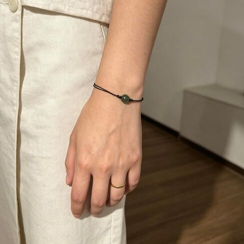 Minimalist Black Cord Bracelet with Natural Jade Beads Jade bracelet For Women Men Unisex Rope Bracelets Good Luck Healing Stone Jewelry Gift in Kuwait