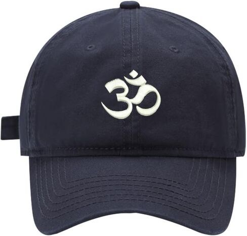 Mens Baseball Caps Embroidered Yoga Aum Om Ohm Adjustable Washed Cotton Dad Hat in Saudi Arabia