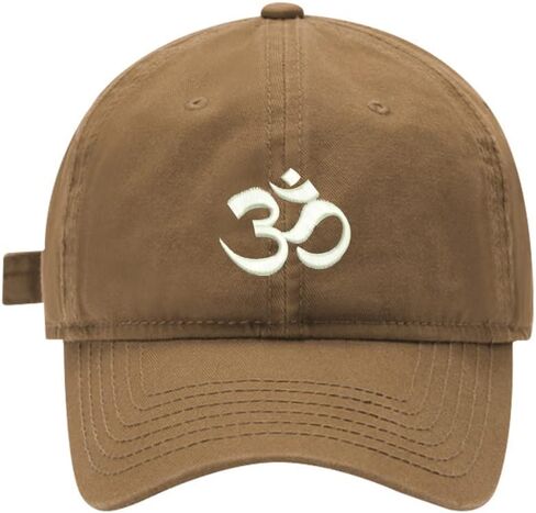 Mens Baseball Caps Embroidered Yoga Aum Om Ohm Adjustable Washed Cotton Dad Hat in Saudi Arabia