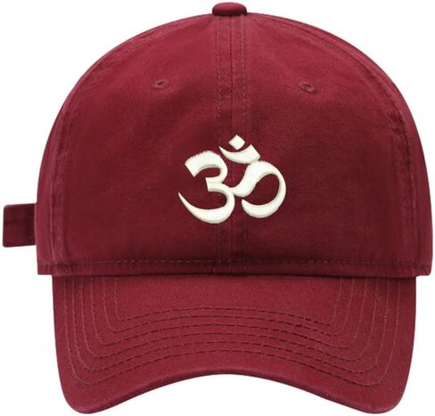 Mens Baseball Caps Embroidered Yoga Aum Om Ohm Adjustable Washed Cotton Dad Hat in Saudi Arabia
