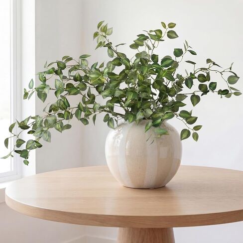 Giegxin 6 Pcs 31.5 Inch Artificial Eucalyptus Greenery Stems Faux Leaves Branches Fake Plants Spray for Wedding Centerpieces Vase Filler Home Kitchen Farmhouse Summer Decor Office Party Decoration in Kuwait