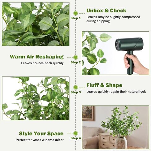 Giegxin 6 Pcs 31.5 Inch Artificial Eucalyptus Greenery Stems Faux Leaves Branches Fake Plants Spray for Wedding Centerpieces Vase Filler Home Kitchen Farmhouse Summer Decor Office Party Decoration in Kuwait
