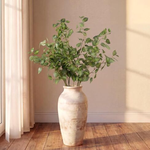 Giegxin 6 Pcs 31.5 Inch Artificial Eucalyptus Greenery Stems Faux Leaves Branches Fake Plants Spray for Wedding Centerpieces Vase Filler Home Kitchen Farmhouse Summer Decor Office Party Decoration in Kuwait