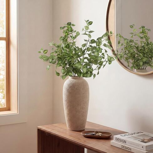 Giegxin 6 Pcs 31.5 Inch Artificial Eucalyptus Greenery Stems Faux Leaves Branches Fake Plants Spray for Wedding Centerpieces Vase Filler Home Kitchen Farmhouse Summer Decor Office Party Decoration in Kuwait