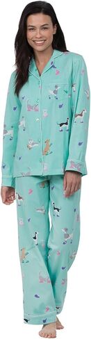 PajamaGram Womens Pajamas Soft Cotton - Dog Pajamas for Women, Blue, M, 8-10 in Kuwait