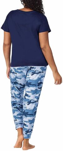 Jane and Bleecker 2 Piece Jogger Pajama Set (Navy Camo, Small) in Saudi Arabia