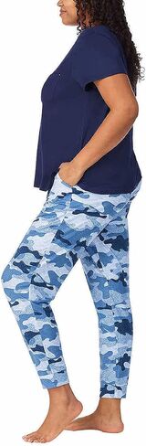 Jane and Bleecker 2 Piece Jogger Pajama Set (Navy Camo, Small) in Saudi Arabia