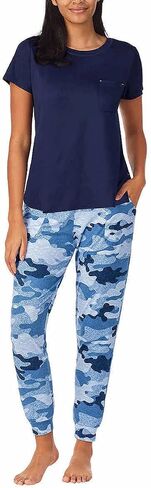 Jane and Bleecker 2 Piece Jogger Pajama Set (Navy Camo, Small) in Saudi Arabia