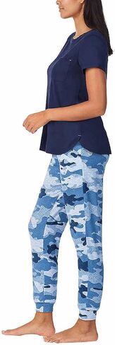 Jane and Bleecker 2 Piece Jogger Pajama Set (Navy Camo, Small) in Saudi Arabia
