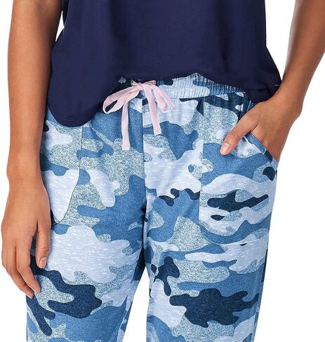 Jane and Bleecker 2 Piece Jogger Pajama Set (Navy Camo, Small) in Saudi Arabia